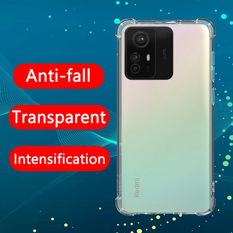 

Airbag Shockproof Fine hole Transparent Phone Case For Xiaomi Redmi Note 12S case Anti-drop Lens Protection Clear Case