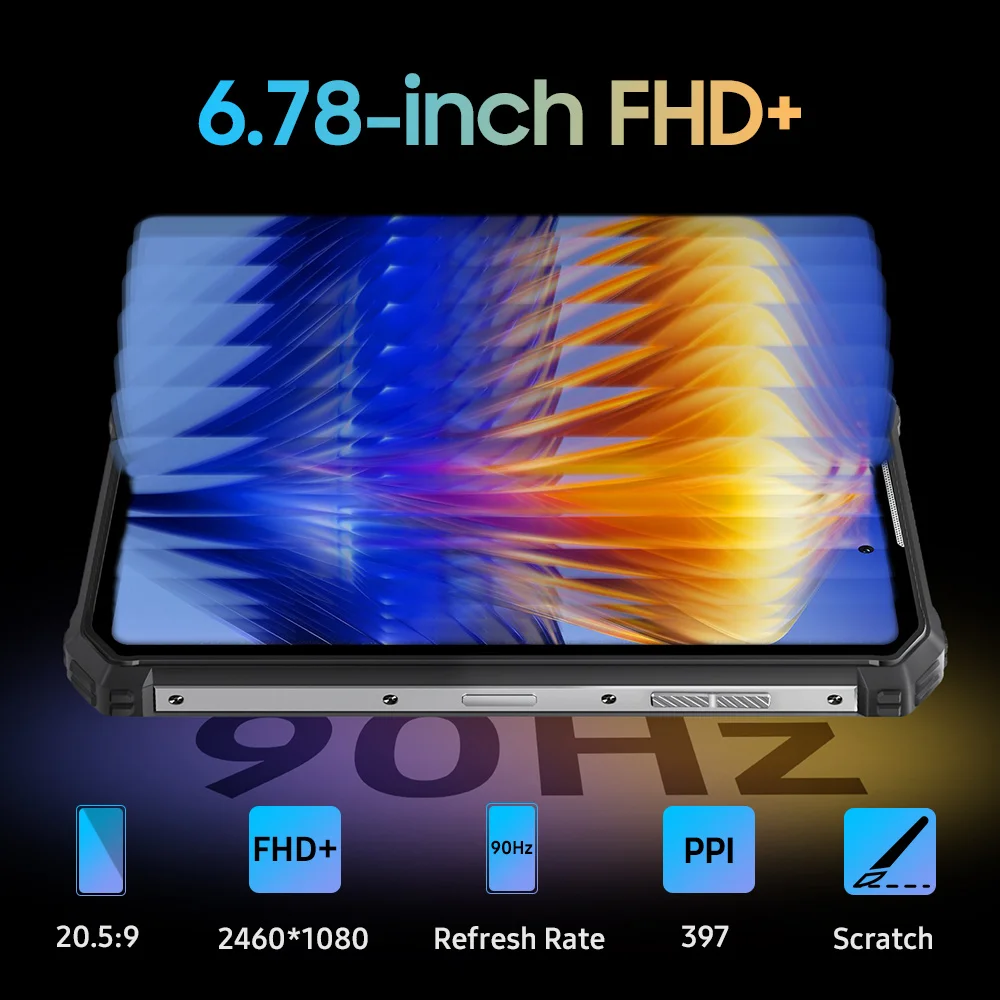 Oukitel WP19 Rugged Night Vision Smartphone, Cell Phone, Mobile Phone, 21000 mAh, 8 GB, 256 GB, 64M Camera, 90 Hz Helio G95