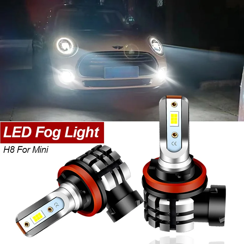 2pcs LED Fog Light Blub Lamp Canbus No Error H8 For Mini Cooper F55 F56 R56 F54 Clubman R55 F57 Convertible R57 R60 R58 R61 R59