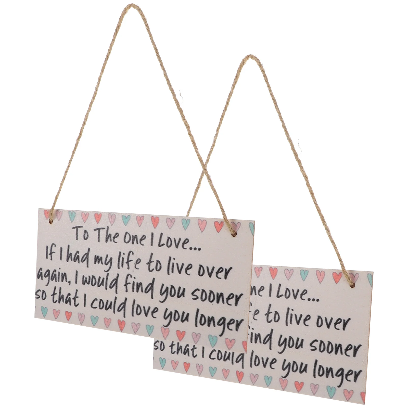 

2pcs Valentine‘s Day Gift Option Love Words Hanging Decor Wooden Plaque Wall Decor
