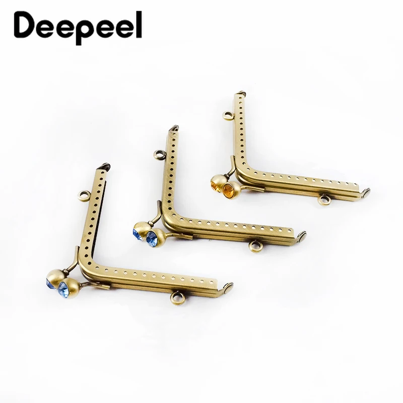5pcs Deepeel 11cm Triangle Mini Purse Frame Kiss Clasp Bronze Metal Sewing Brackets Diy Vintage Coin Bag Clip Accessories BS166