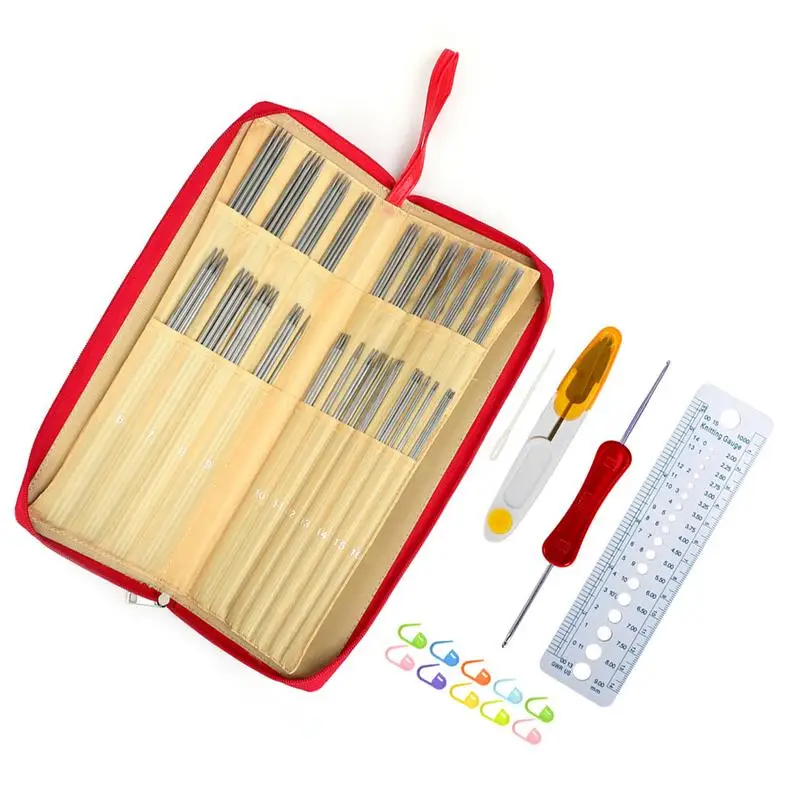 

Knitting Needle Set Stainless Steel Single Pointed Sweater Straight Needle Kit Stainless Steel Sweater Needle Set Knitting Tool