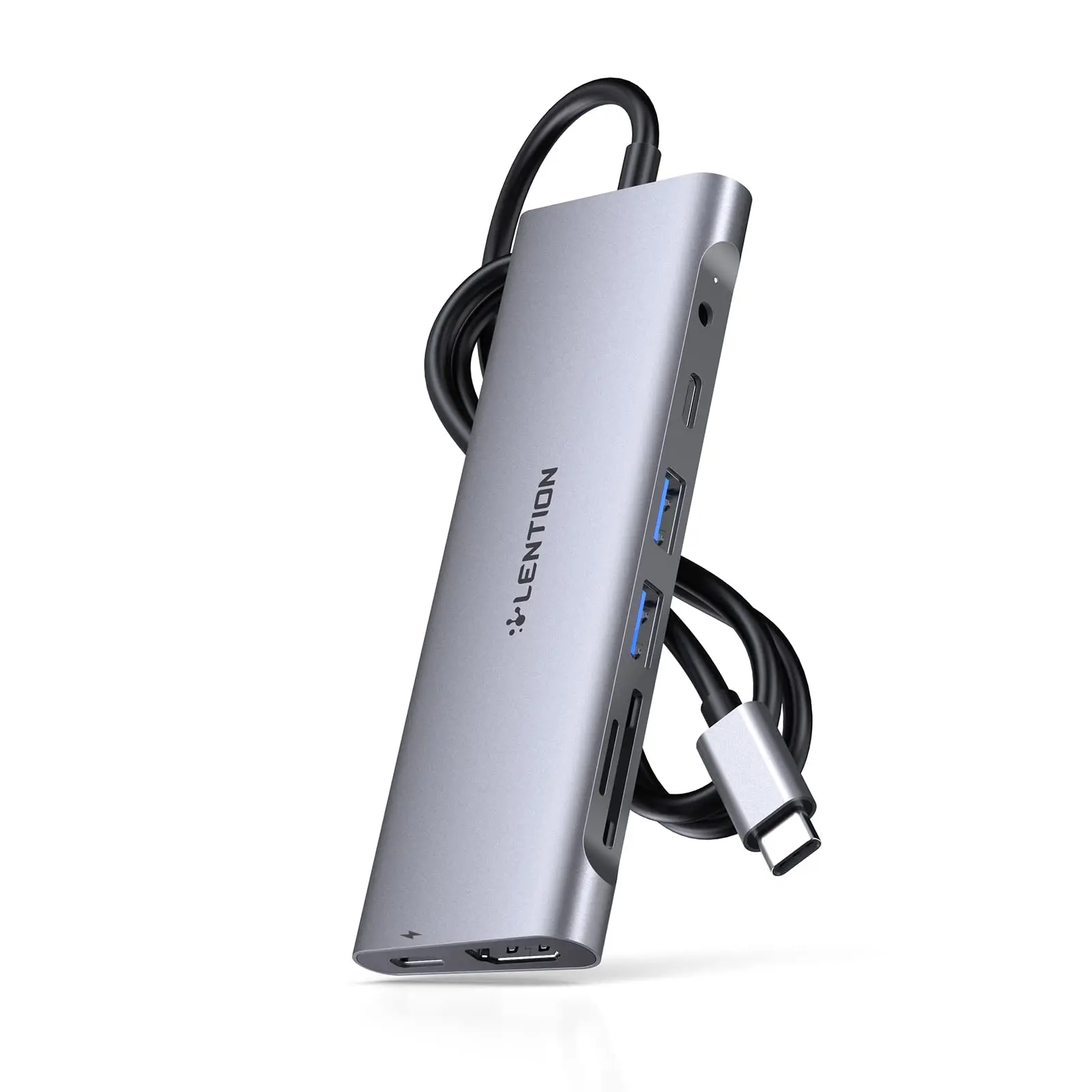 USB-концентратор Lention с кабелем 1 м и кардридером 4K HDMI 2 USB 3,0