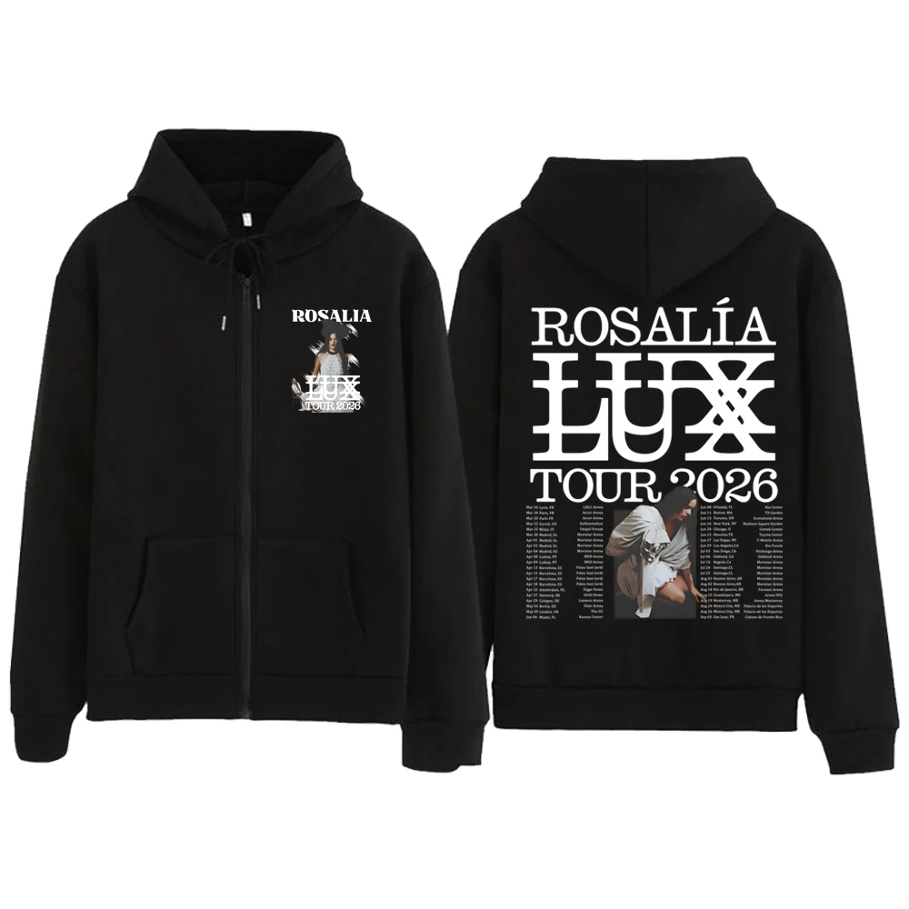 Фото Толстовка на молнии Rosalia LUX для мужчин и женщин, пуловер в стиле Харадзюку, уличная одежда, свитшот №1