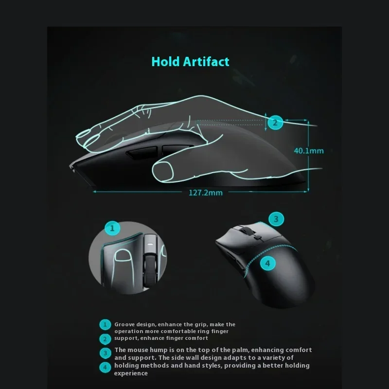 Rawm Sa-Mh01 трехрежимная мышь Nordic52840 + Paw3395 долговечная популярная легкая