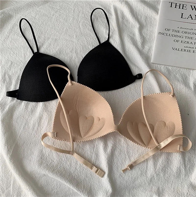 

Women Bra Seamless Underwear Women Ultra-thin Underwear Thin Shoulder Strap Girls Backless Bra Push Up Bra One Piece Bra