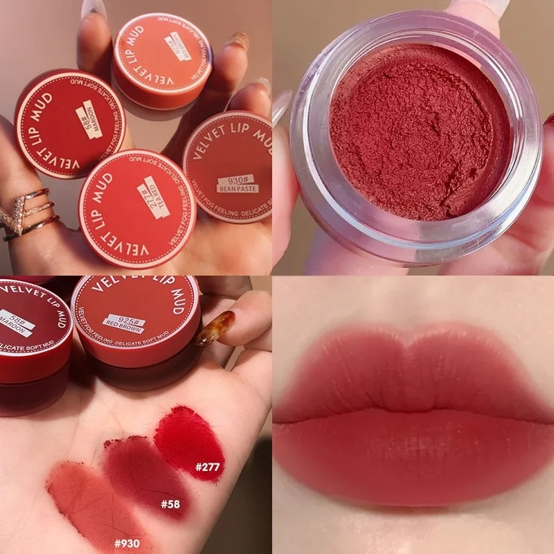 

4 Colors Mousse Lipsticks Velvet Matte Waterproof Long Lasting Lip Mud Nude Silky Texture lip Gloss Face Cheeks Blush Cosmetics