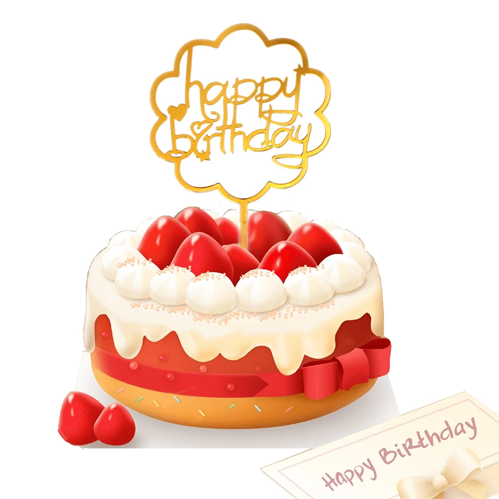 

10pcs Happy Birthday Cake Topper Acrylic Cake Topper for Baby Shower Birthday Party Supplies Wendding Decorations