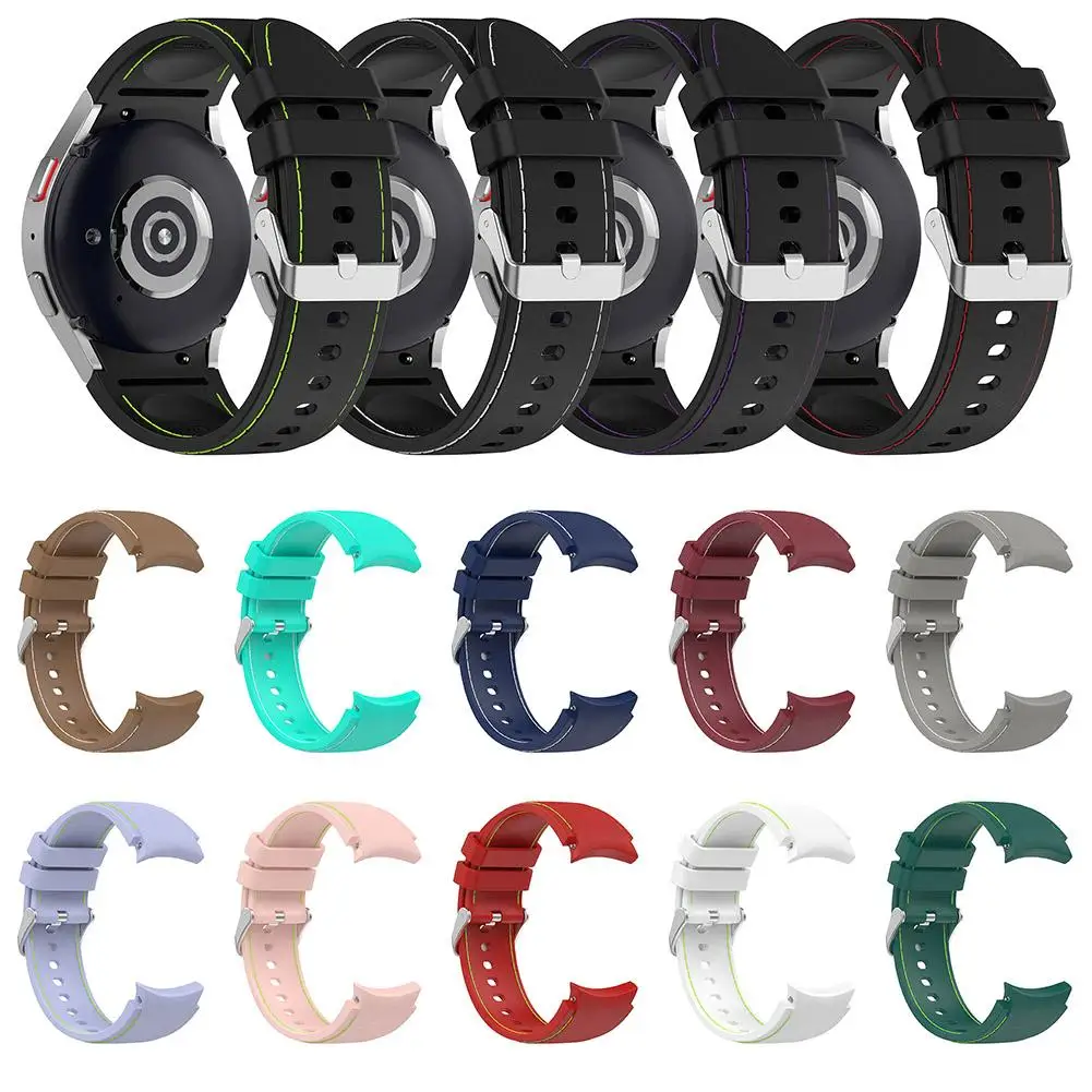

1 Pcs Silicone Strap Bracelet Replacement Watchband Compatible For Samsung Galaxy Watch5 Watch5 Pro Watch4 Drop Shipping