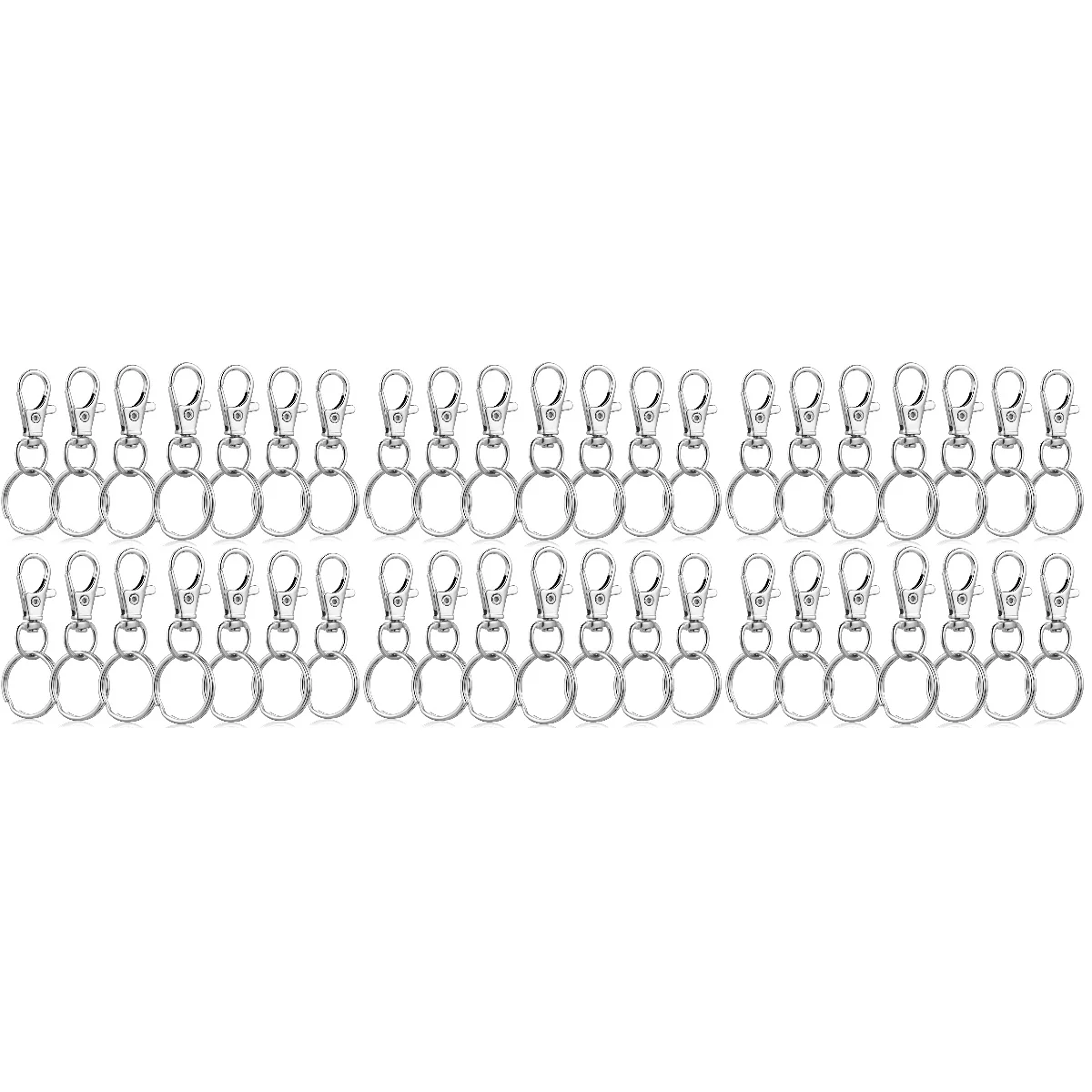 

180 Sets Practical Lightweight Key Chain Snap Hooks with Round Rings Keychain Swivel Clips Hooks and Rings