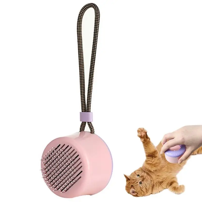 

Cat Brush Portable Cat Combs For Deshedding Cat Hair Comb Cleaning Slicker Rubber Coated Tip Massage Experience For Cat Stuffed