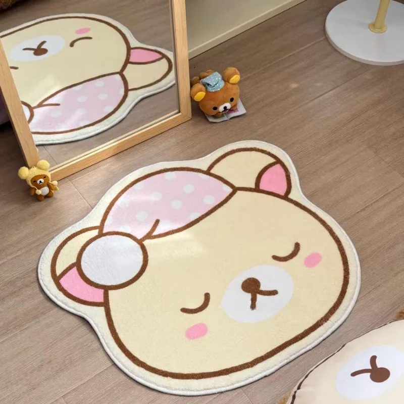 

Милый медведь, украшение для дома, напольный коврик, нерегулярный ковер для спальни с героями мультфильмов для девочек, ночной колпак с медведем, детский ковер, плюшевые мягкие коврики для ног, Tapete