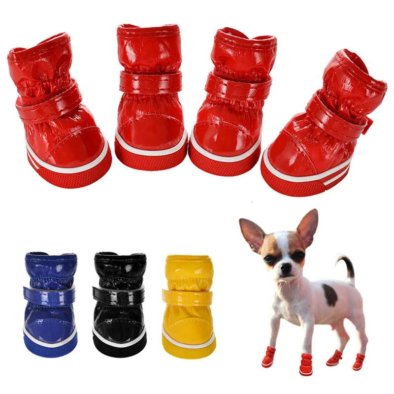 

Зимние теплые ботинки домашнее животное Чихуахуа Shoes для домашних питомцев, Обувь для собак, флисовая обувь для маленьких Йорков, зимние тов...