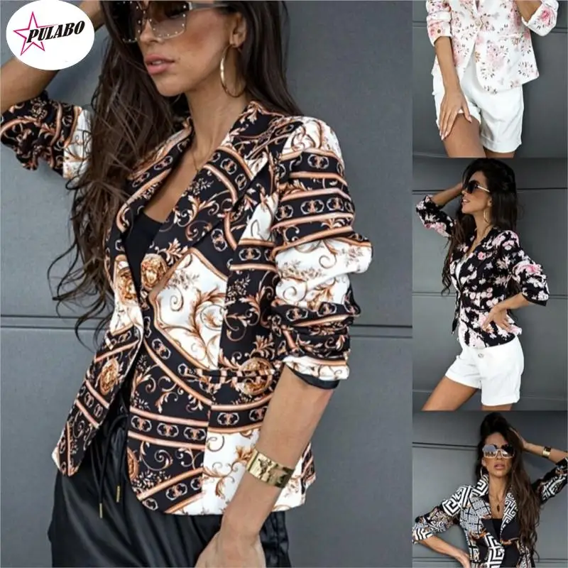 

y2k Autumn Elegant Pattern Print Women Baseball Cardigan Casual Zipper Bomber Jacket Tops Fashion Long Sleeve Windbreaker Coats