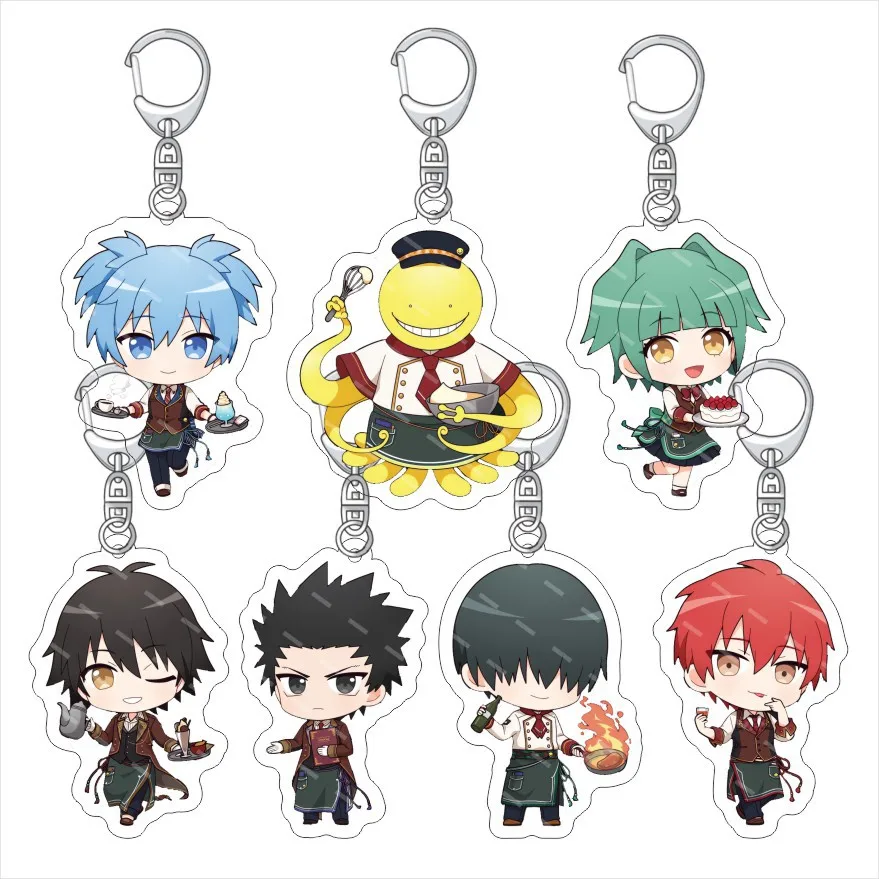Фото Класс убийства Korosensei аниме акриловый забавный брелок для ключей сумка подвески кулон Q версия креативный брелок популярные товары №1