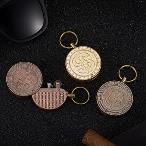 New Zorro Original Retro Round Coin-shaped Kerosene Lighter Metal Pendant Oil Cigarette Lighter Mens Gadget Collection