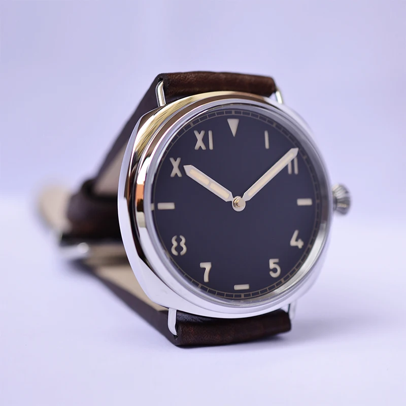 

44mm Private Custom Stainless Steel Men's Automatic Mechanical Watch Switzerland Luminous Retro Italian Style Sapphire Glass Hot