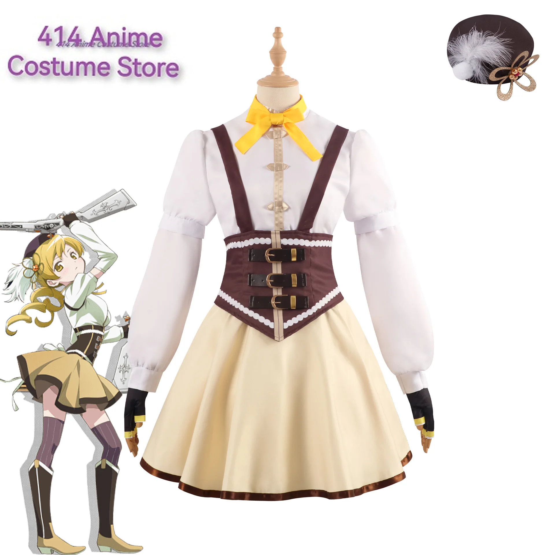 Аниме Волшебная девочка Puella Magi Madoka Magica Homura Akemi Косплей Костюм Боевая форма Парик