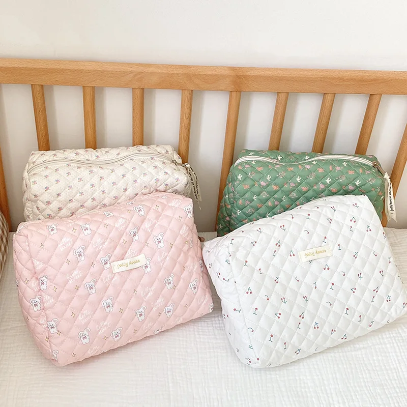 

Canvas Women Cosmetics Bag Cotton Cloth Female Makeup Storage Bag Organizer for Cosmetics 2023 Fashion Zipper Phone Purse