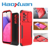 haoxuan military grade anti drop shockproof case for samsung galaxy a13 a33 5g push window phone cover for samsung a53 a73 5g