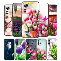 tulip flower colorful silicone cover for xiaomi mi 12 11i 11t 11 10i 10t 10 9 9t se lite pro ultra hypercharge phone case