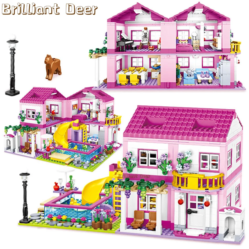 Дом для друзей и семьи двухэтажный летний отпуск вилла горка бассейн городской