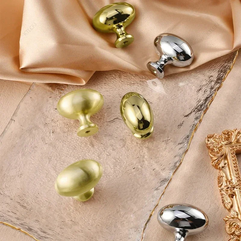 Итальянская овальная дверная ручка шкафа латунный ящик золото серебро