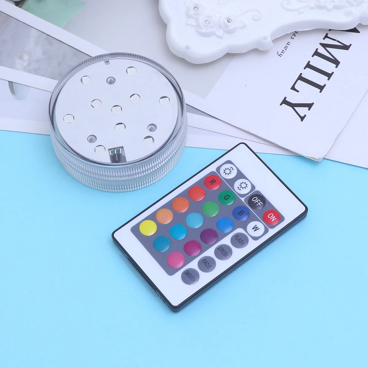 

Светодиодный подводный светильник ABS, водонепроницаемый светильник для аквариума, батарейка в комплекте