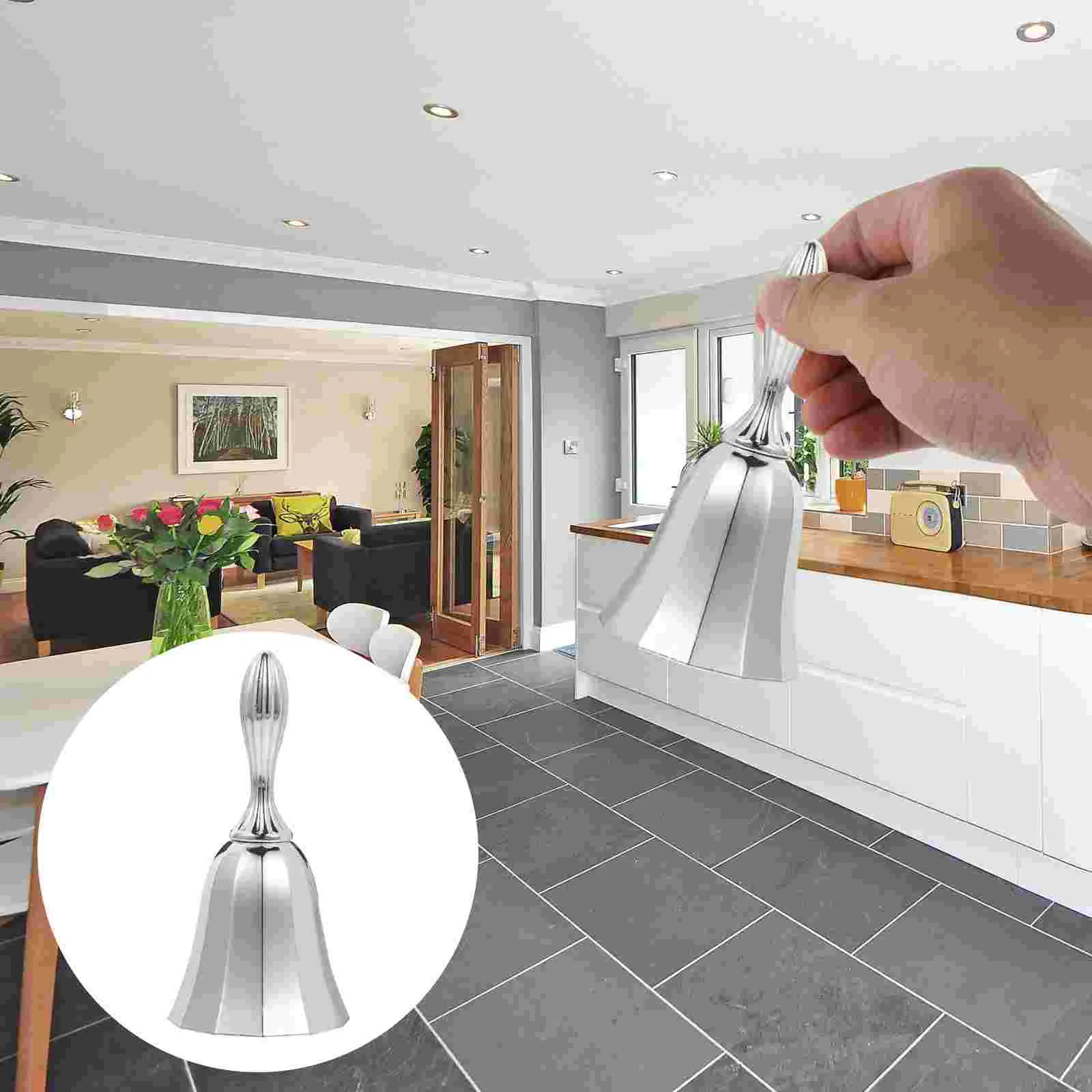 

1pc Creative Hand Bell Zine-alloy Hand Call Bell Loud Hand Bell Reception Bell