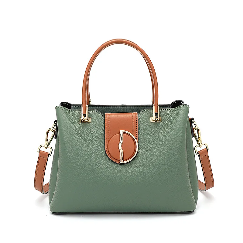 

Сумка на плечо женская из натуральной кожи, роскошный саквояж со вставками, модный мессенджер, дизайнерский чемоданчик, лето 2022