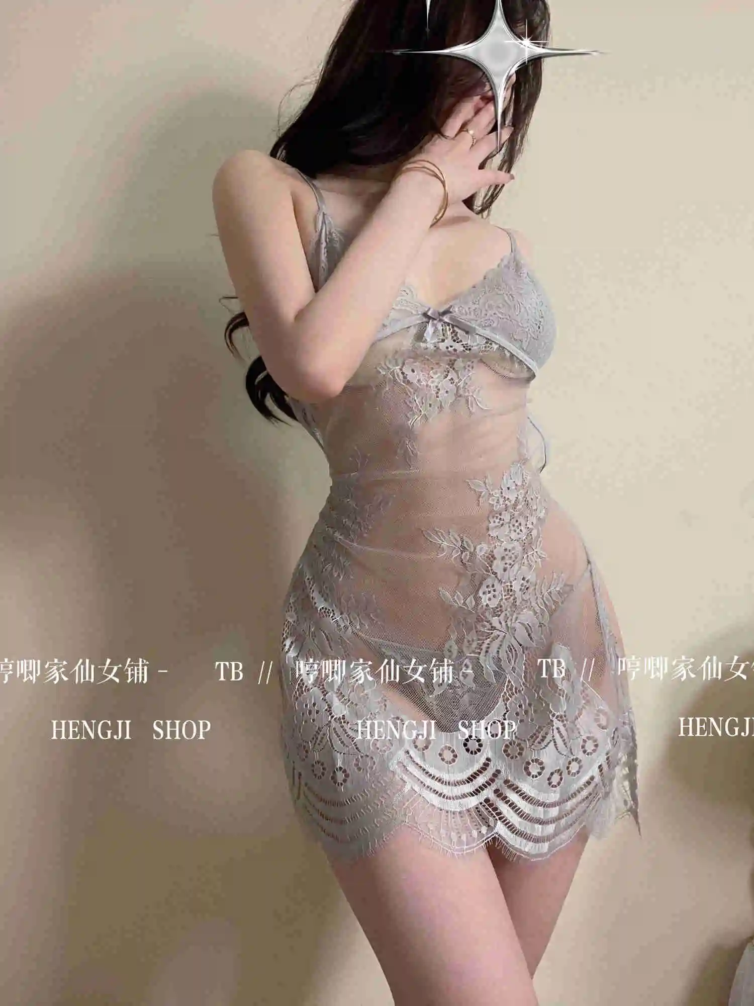 

Соблазнительное кружевное женское мини-платье с открытой спиной на подоле, Сетчатое прозрачное ажурное милое модное женское корейское пла...