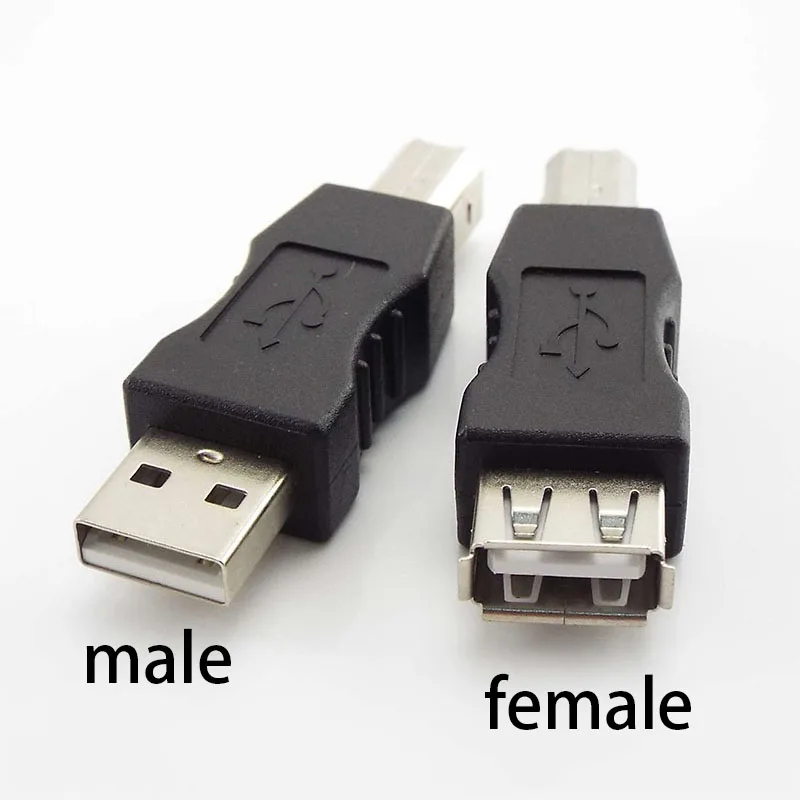 

2pcs USB 2.0 Type A Female to Type B Male USB Printer Scanner Adapter Data Sync Coupler Converter Connector