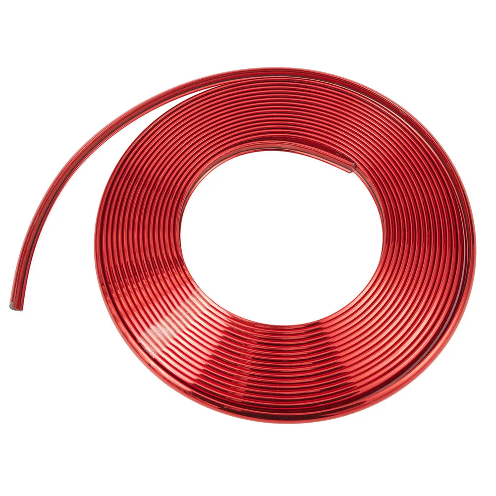 

8M 3mm Rubber PVC Red Hood Trim Strip Car Bumper Protection Wheel Hub Ring Moulding Decoration Edge Exterior Parts