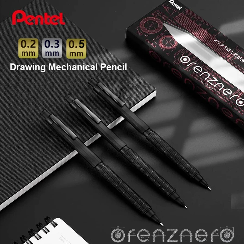 Фото Pentel Professional Карандаш ORENZNERO 0.2 | 0.3 | 0,5 мм малогабаритные автоматические карандаши для выброса свинца, принадлежности для точного рисования №1