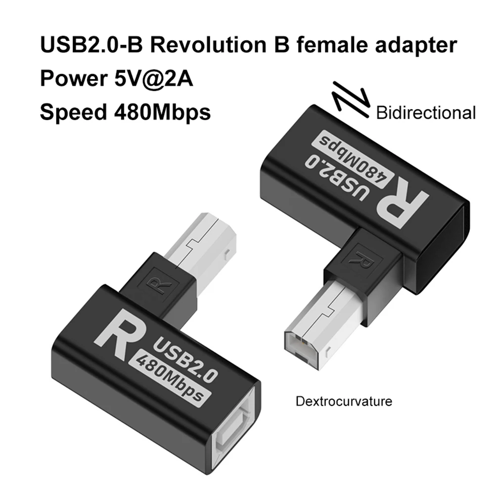 Адаптер для принтера USB 2 0 штекер на гнездо 90 градусов