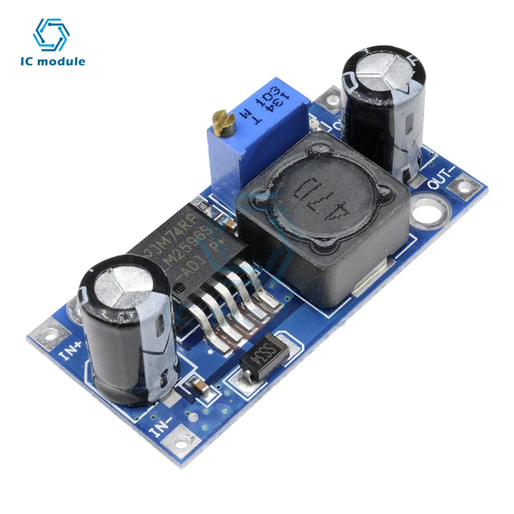

LM2596S DC-DC Buck Converter Vehicle Stabilizers Step-Down Power Supply Module LM2596 Adjustable DC1.25V-35V Voltage Regulators