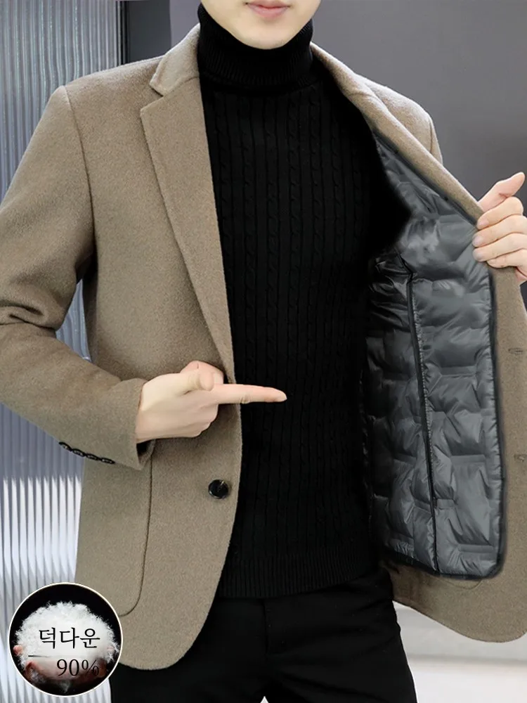 Шерстяной шерстяной элитный костюм мужской двусторонний осенне-зимний со