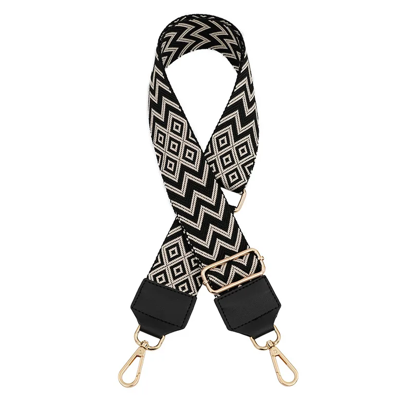 New Women Men Long Shoulder Bag Strap with Metal Leather Buckle Replacement Wide Cotton Nylon DIY Shoulder Bag Parts Accessories