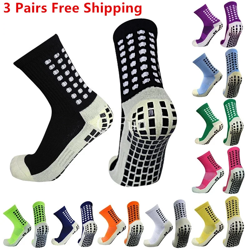 

3 Pairs Compression Socks Football Socks Mid-tube Sports Socks Dispensing Anti Slip Soccer Socks Calcetines cycling Socks Sports