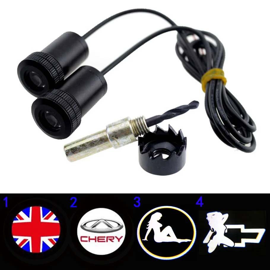 

2 pieces of LED door welcome to use lamp gated LED lamp laser projector phantom logo light for 500 football taxi leop logo lamp