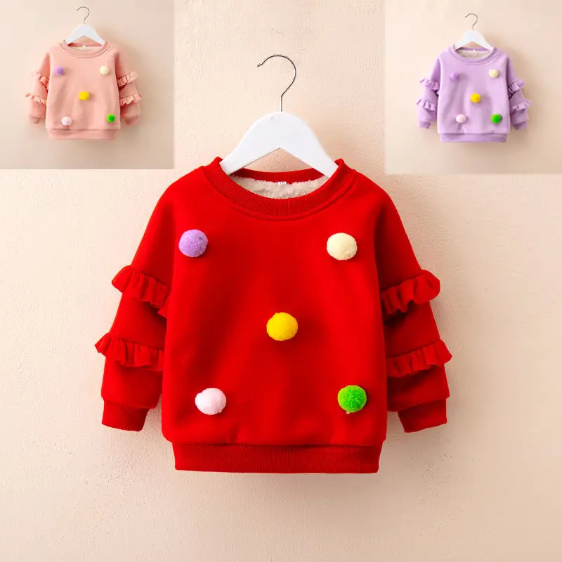 

Girls' New Fleece Sweater 2022 Winter Girl Baby Fleece Thickened Children's Sweater Sweater Top Girl Clothes one piece