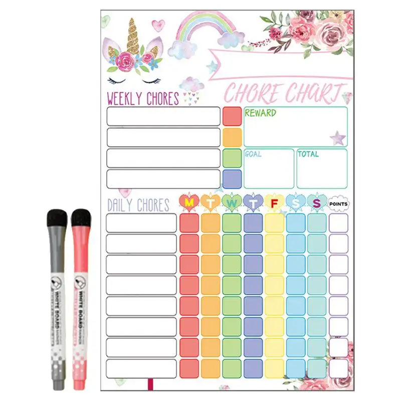 

Kids Schedule Board For Home 11.81x7.87inch Dry Erase Chore Chart For Fridge Dry Erase Behavior Charts With 2 Markers Magnetic