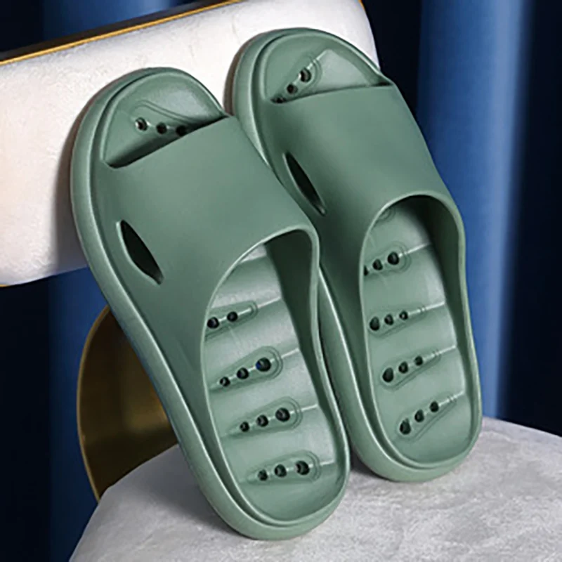 

Women Slippers Non-Slip Thick Sole Home Indoor Bathroom Couple Slippers Casual Beach Slides Female Summer Sandals Hollow Out Y