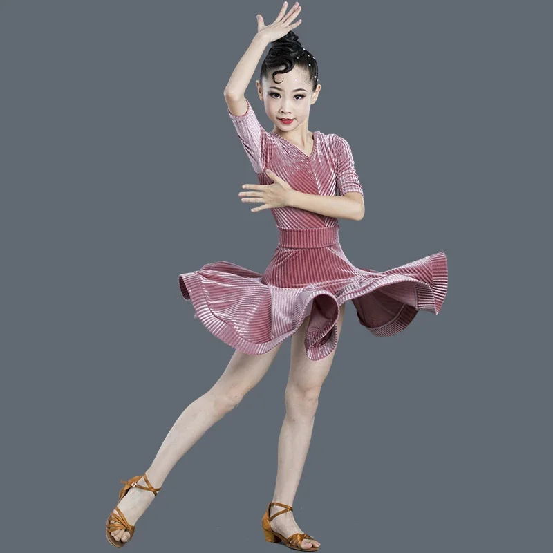 Детское платье для латинских танцев осенне-зимняя профессиональная одежда