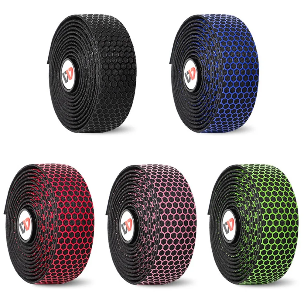 

2Pcs MTB Road Bike Handlebar Tape Road Bicycle Anti-slip Silica Gel EVA Shock Absorption Handle Bar Tape Cycling Wrap End Plug