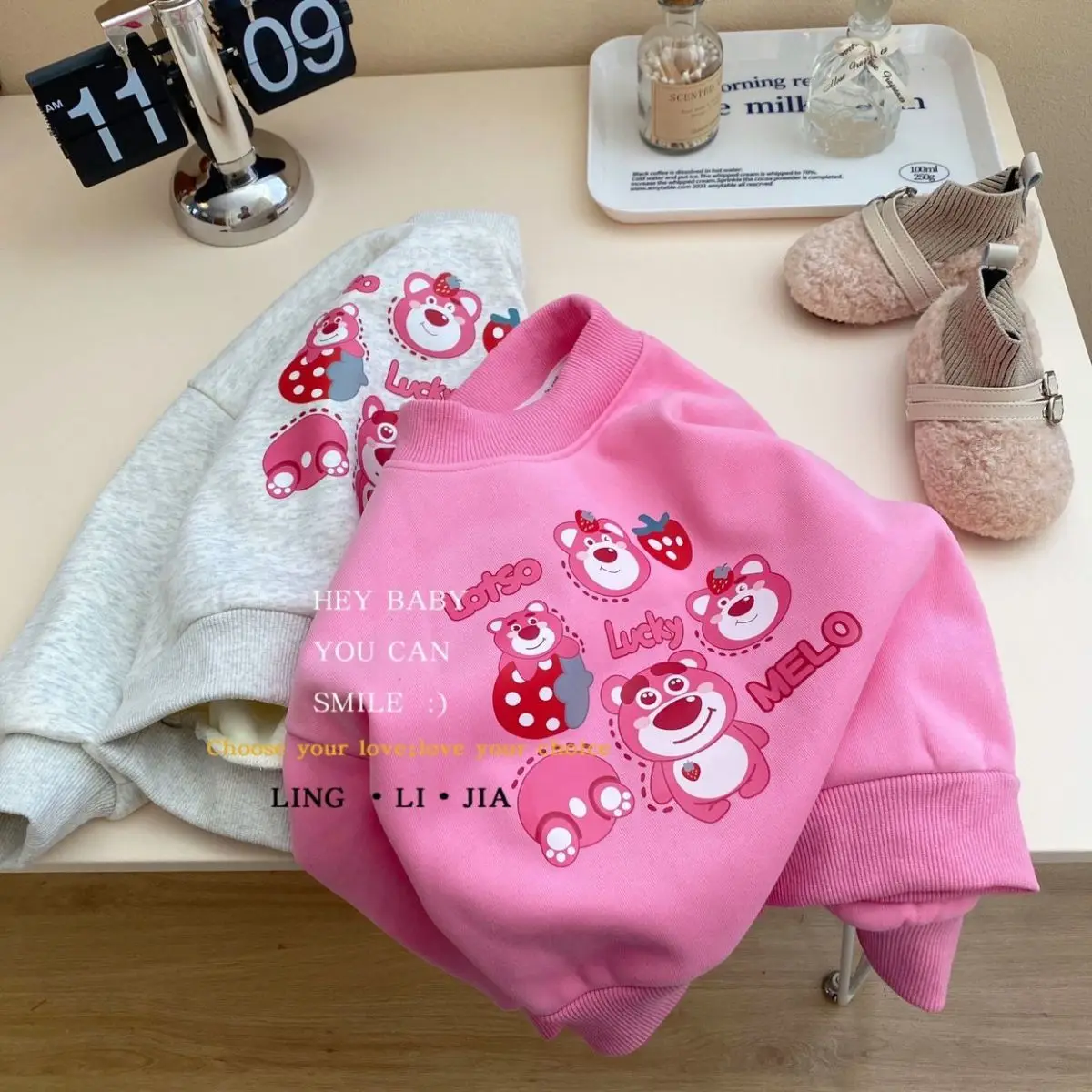 

0 2 4 6 8 9Y Baby Girls Plush Sweater Autumn and Winter 2023 New Fashion Children's Thickened Top Little Girls Sweatshirt