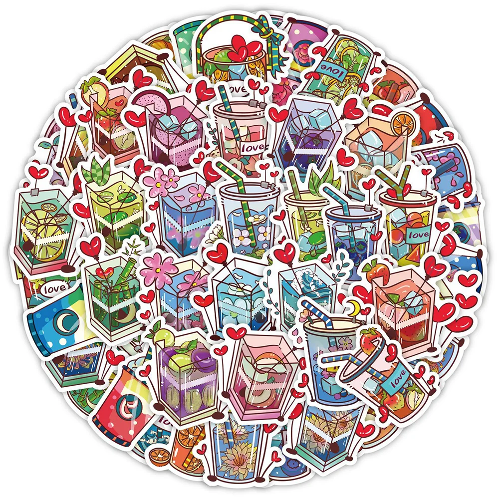 

10/30/60 шт. милые Мультяшные наклейки в виде любимых напитков, милые эстетические наклейки, детские игрушки, ноутбук, телефон, чемодан, дневник, декоративные наклейки