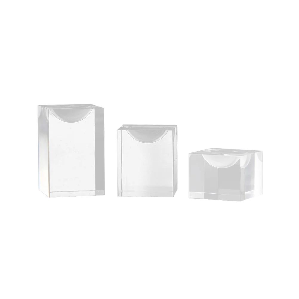 

Display Acrylic Jewelryring Holder Blocks Organizer Cubes Risers Stand Block Rack Finger Storage Rings Novelty Clear Displays