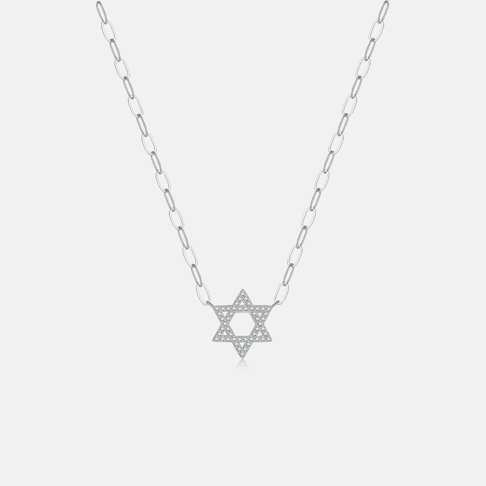 Женская цепочка со звездой Давида из серебра 925 пробы