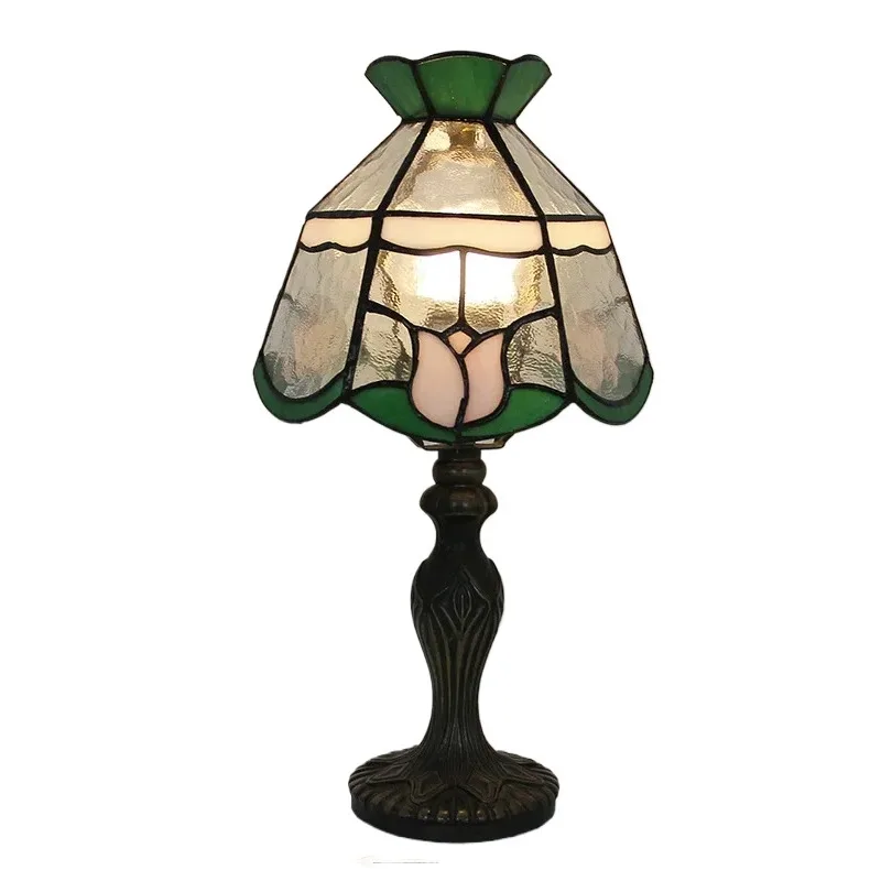 8-дюймовый ретро классический витражный абажур с короной и розой американская